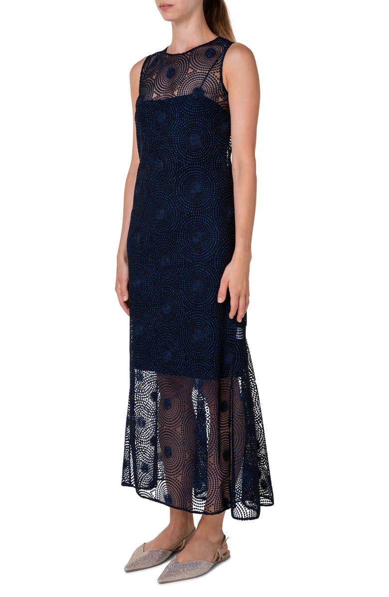 Akris punto Metallic 3D Dot Tulle Dress, Alternate, color, 