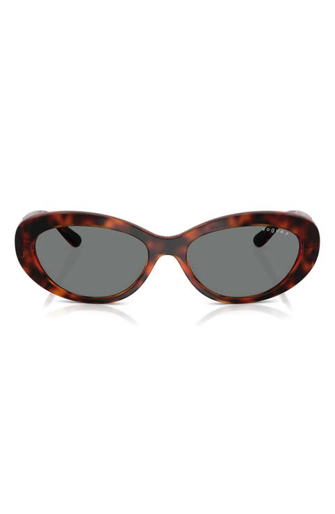 55mm Polarized Oval Sunglasses