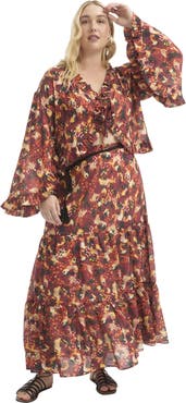 June + Vie Ruffle Tie Front Top
