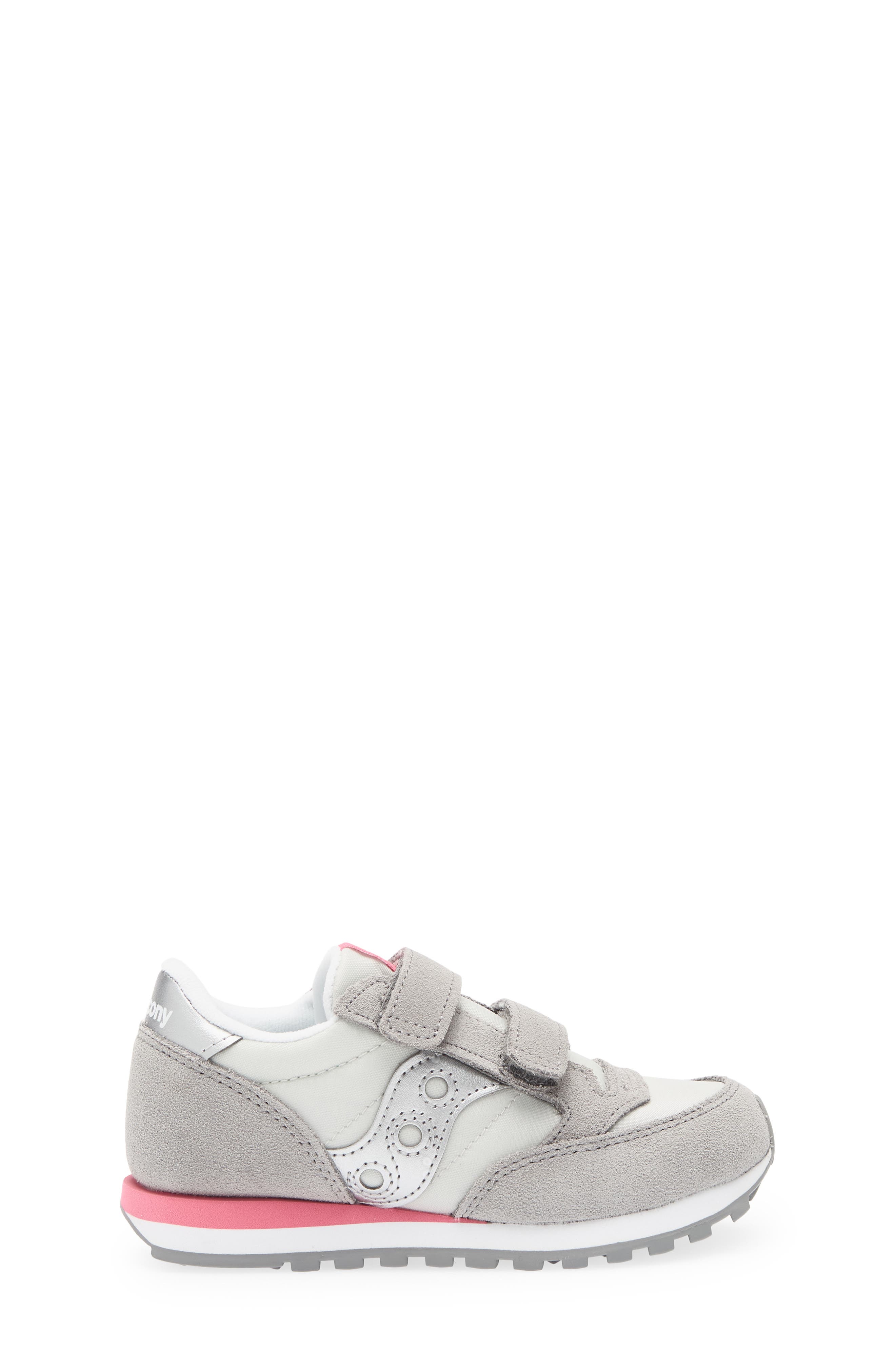 Saucony Jazz Double Hook & Loop Sneaker, Alternate, color, Grey/ Silver/ Pink