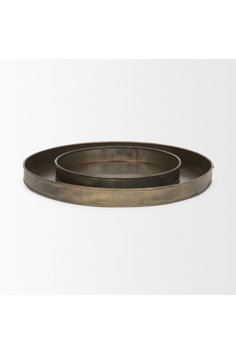Varun Metal Tray Set of 2, Alternate, color, Yellow