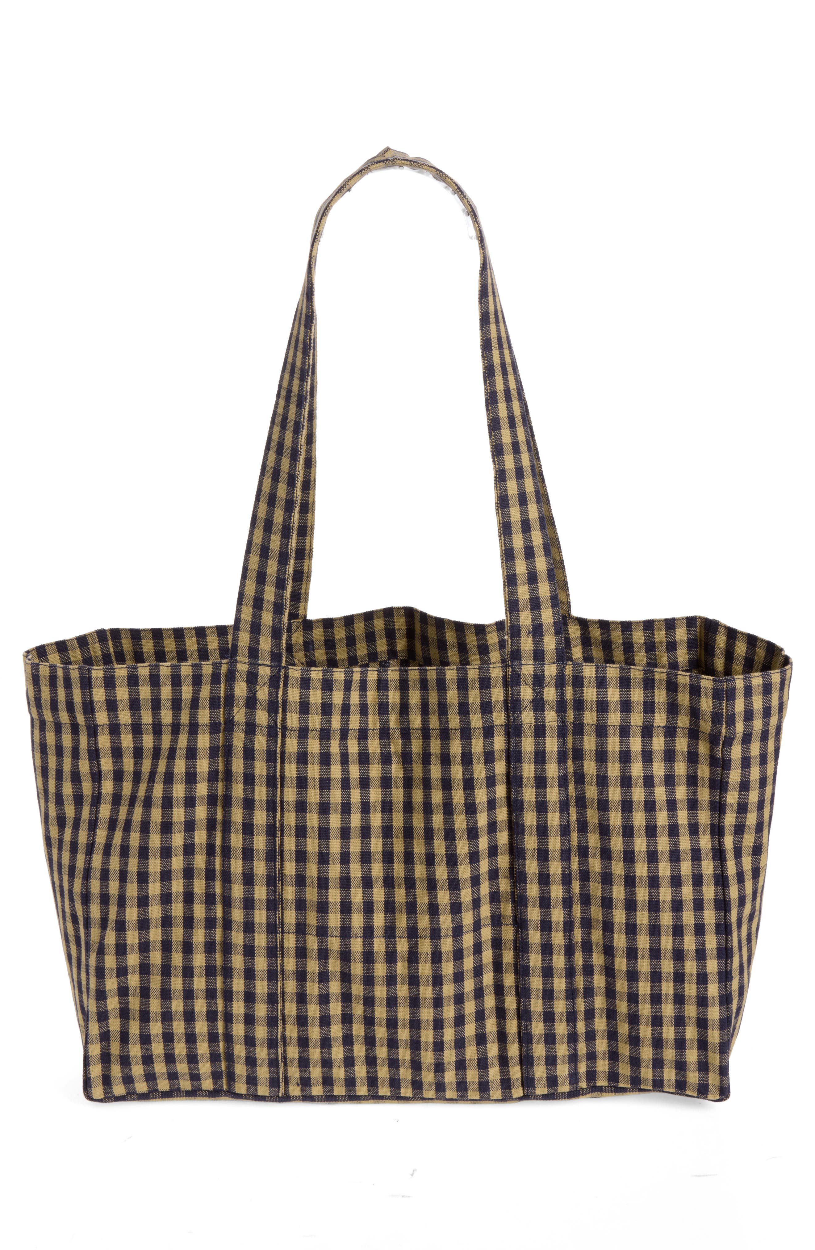 Organic Cotton Gingham Canvas Tote, Alternate, color, MULTI
