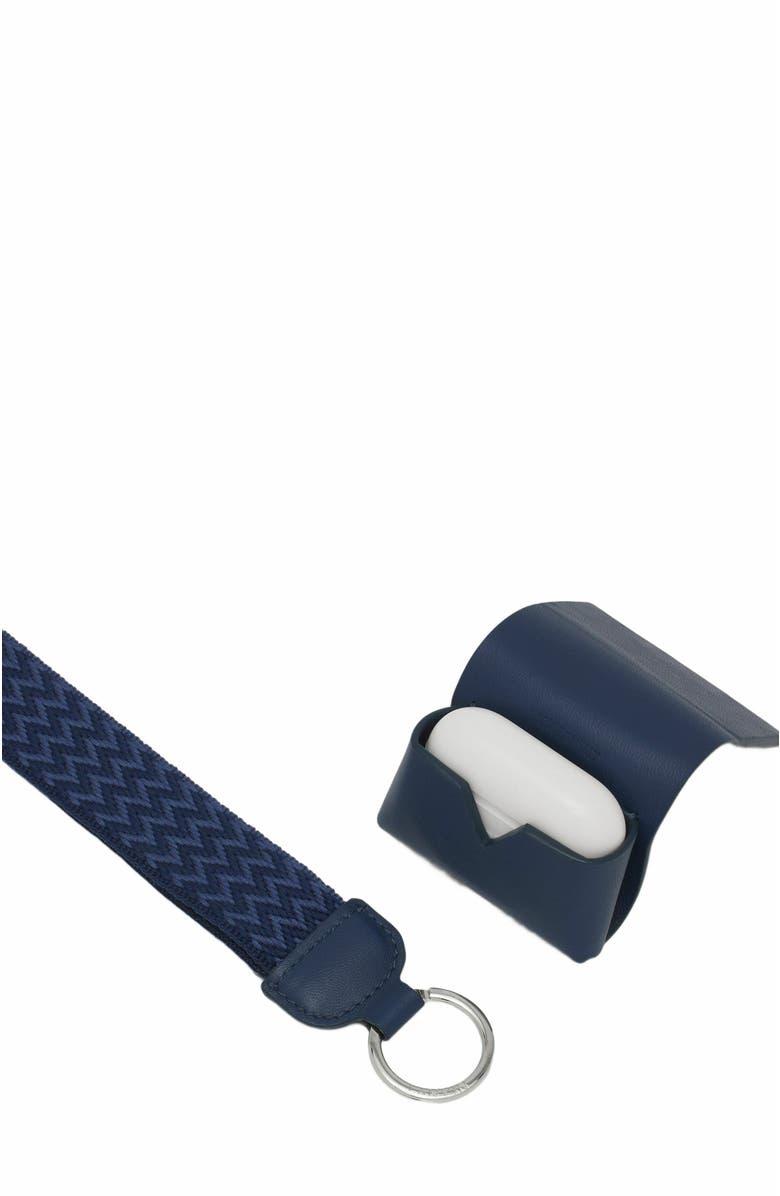 Lanvin Signature Leather Case For Airpods Pro, Alternate, color, Petrol Blue