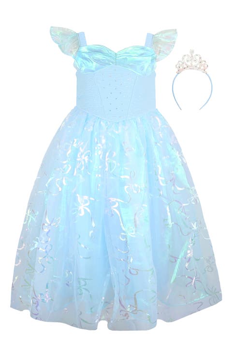 Kids' Iridescent Tulle Dress & Headband Set