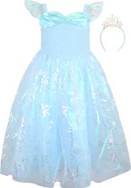 Zunie Kids' Iridescent Tulle Dress & Headband Set