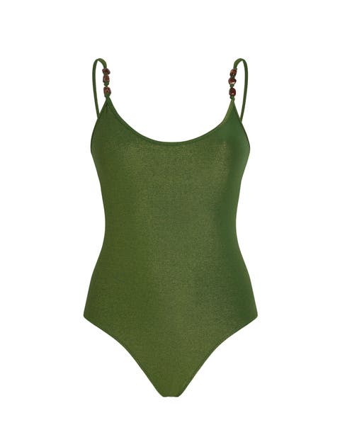 Low-back One-piece Swimsuit Iridescent Jersey
