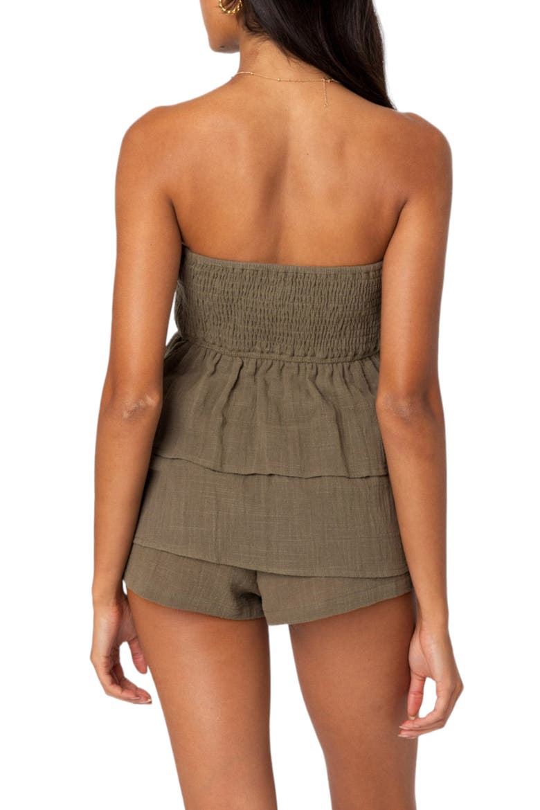Harleigh Strapless Smocked Top, Alternate, color, OLIVE