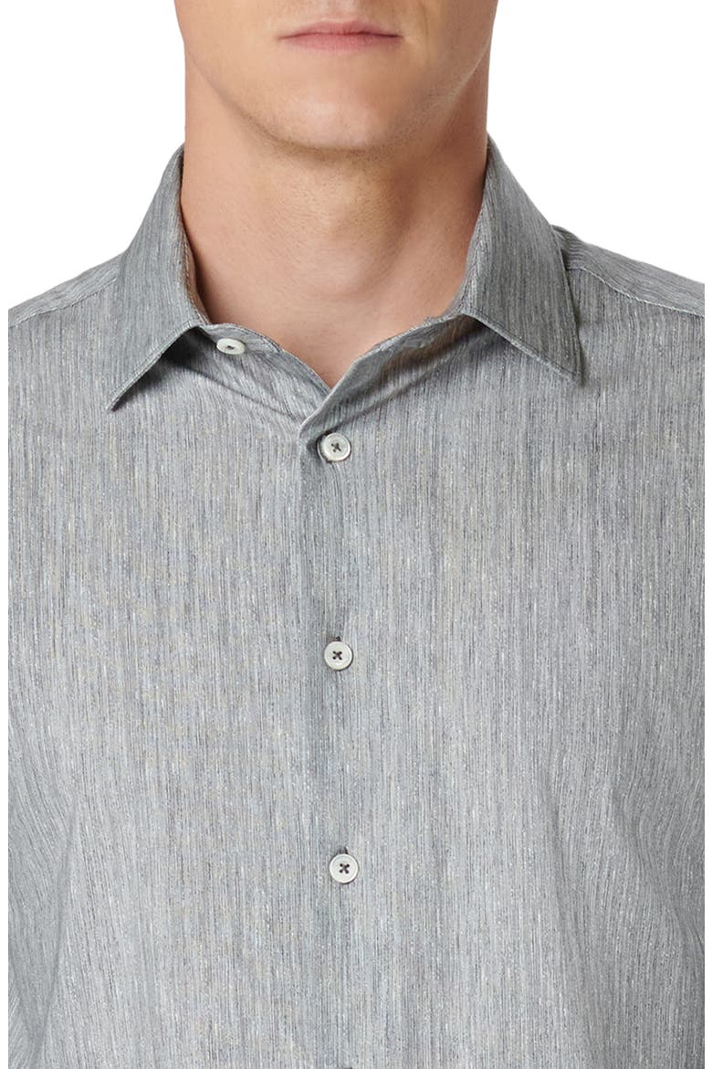 James OoohCotton® Chambray Print Button-Up Shirt, Alternate, color, BLACK