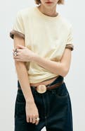 MANGO Stripe Short Sleeve Sweater