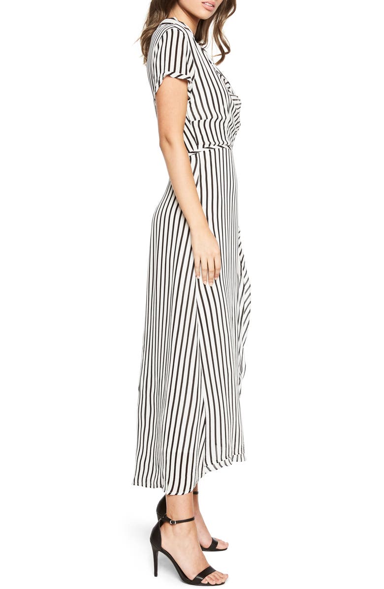 Bardot Adie Stripe Midi Wrap Dress, Alternate, color,