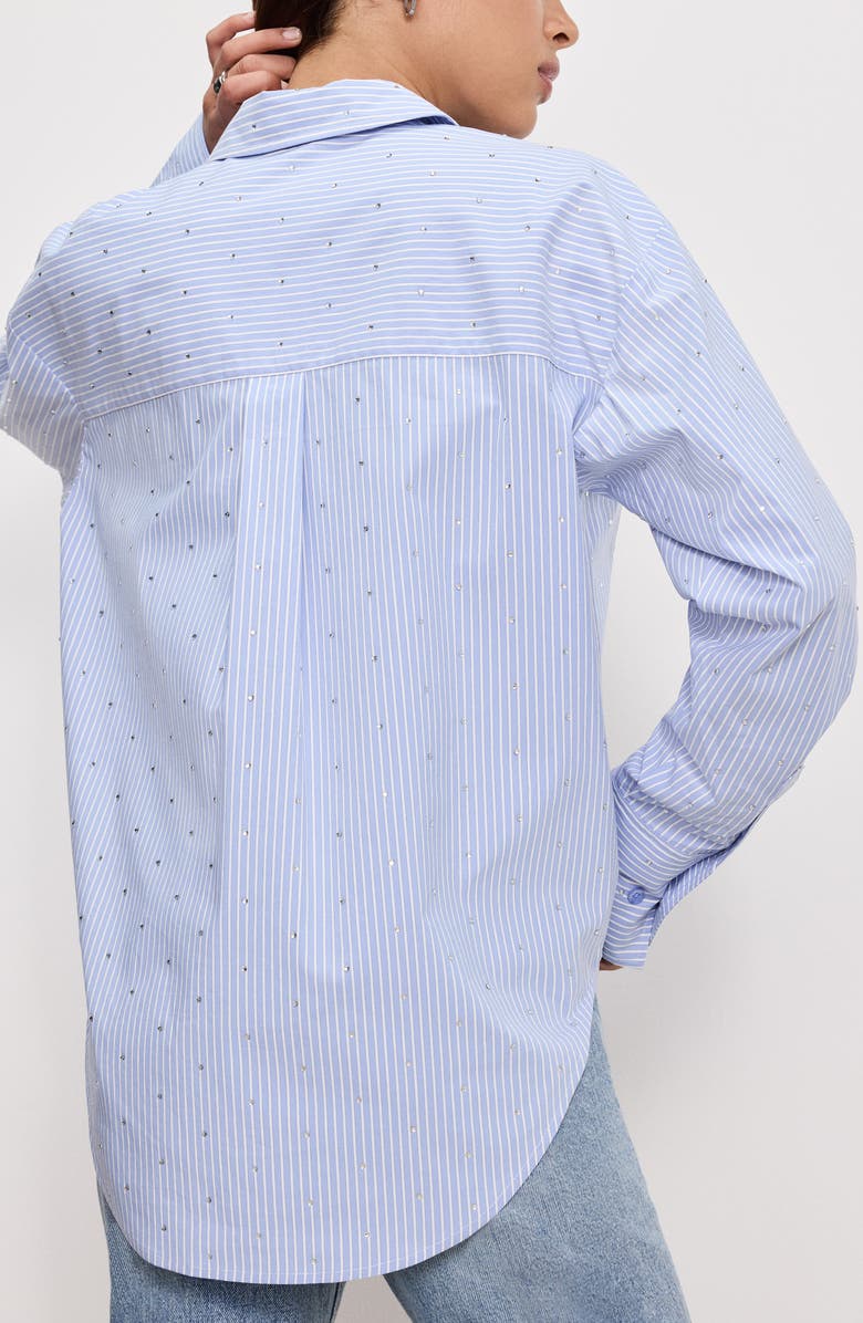Good American Rhinestone Poplin Shirt, Alternate, color,
