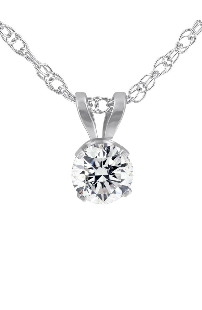 Bliss Diamond 1/3ct Lab Grown Diamond Round Solitaire Pendant 14K Gold, Main, color, 14K White Gold