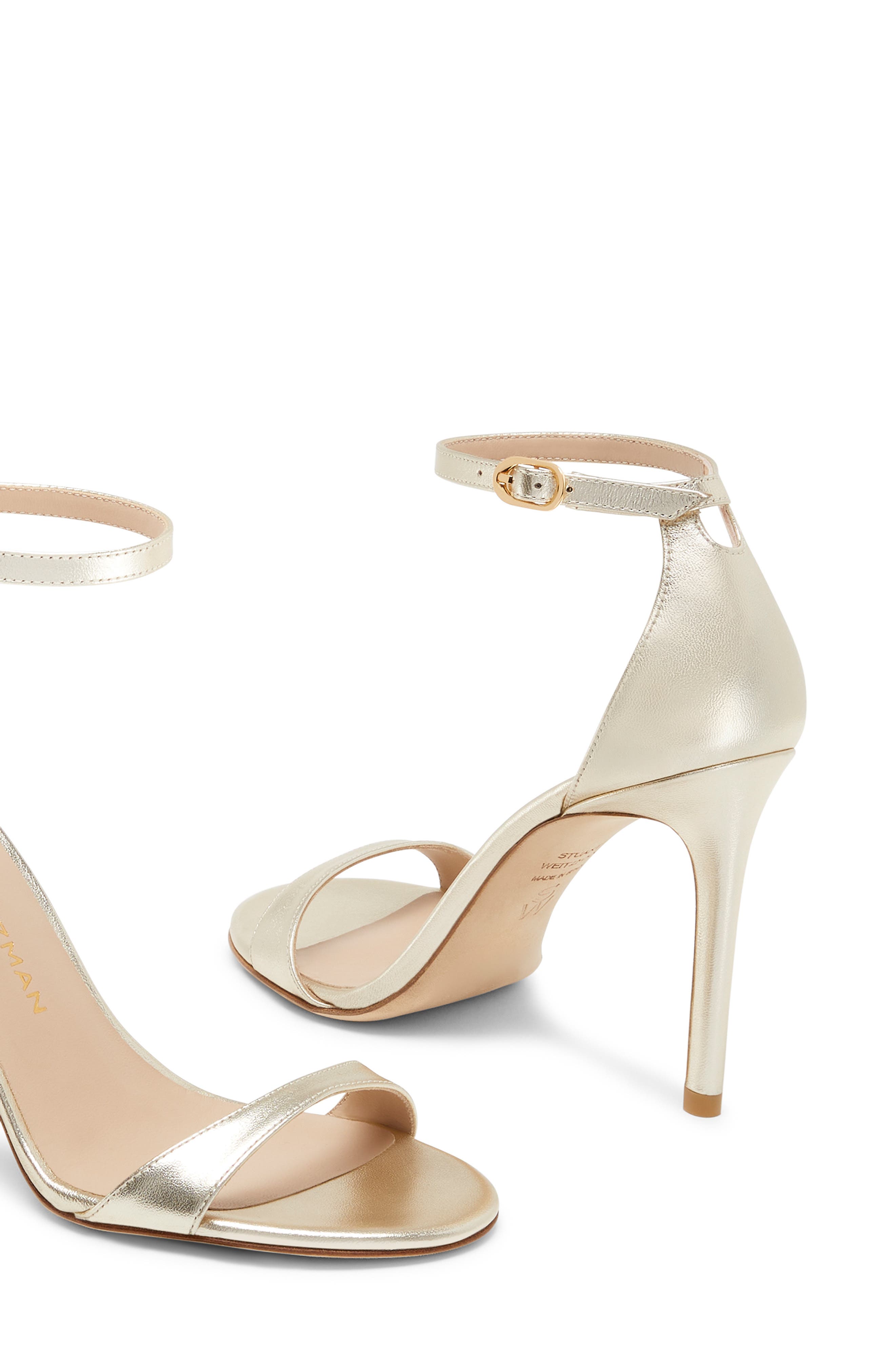 Stuart Weitzman Nudist II Sandal 100, Alternate, color, Light Gold