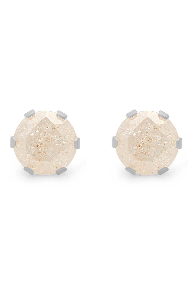 Stainless Steel Simulated Stone Stud Earrings, Main, color, SILVER