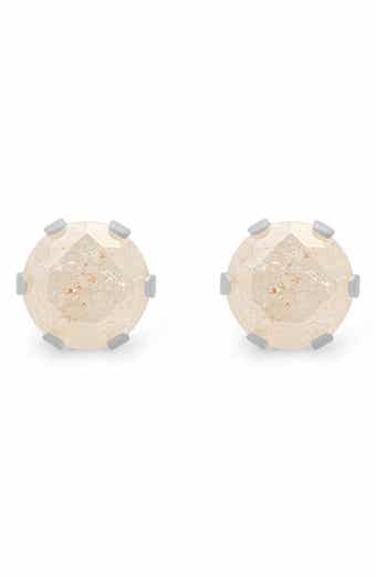Stainless Steel Simulated Stone Stud Earrings