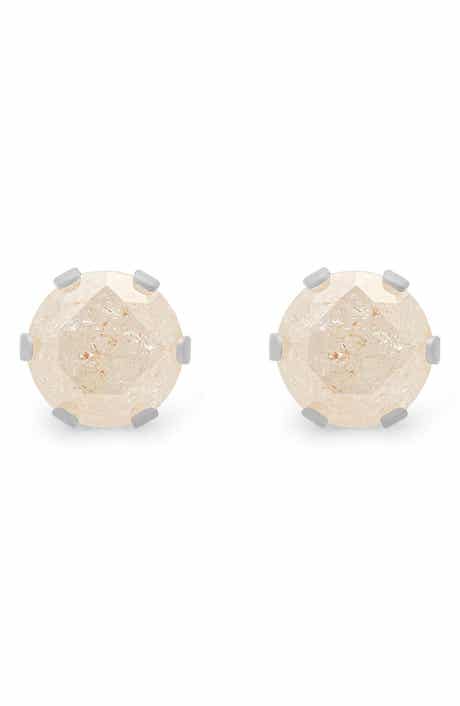 Stainless Steel Simulated Stone Stud Earrings