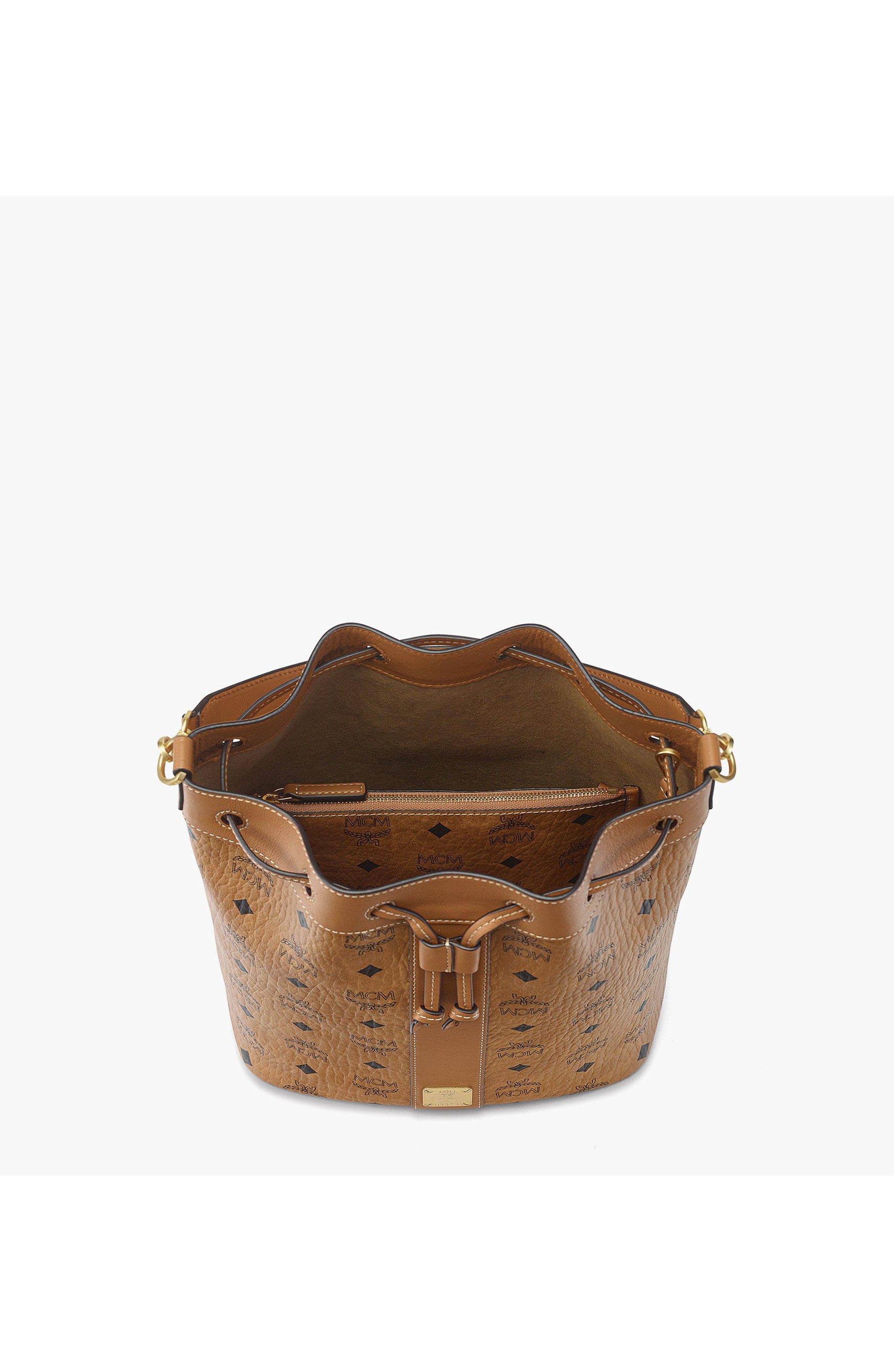 MCM Dessau Drawstring Bag in Visetos, Alternate, color, 