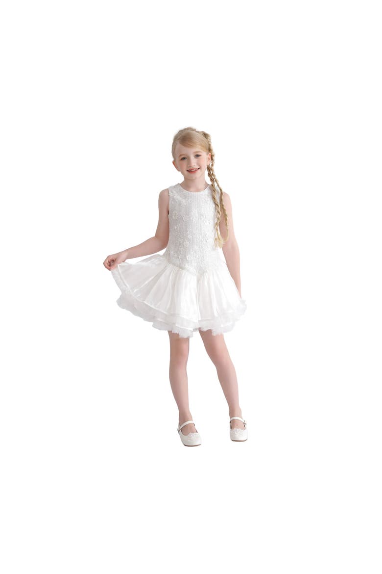 Ameliora Ruffle Skirt Set, Alternate, color, White