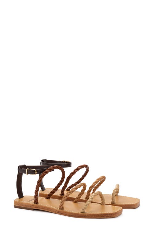 Larroude Larroudé Santorini Twist Strap Sandal In Brown/beige