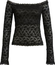 Princess Polly Mochapella Lace Off the Shoulder Top