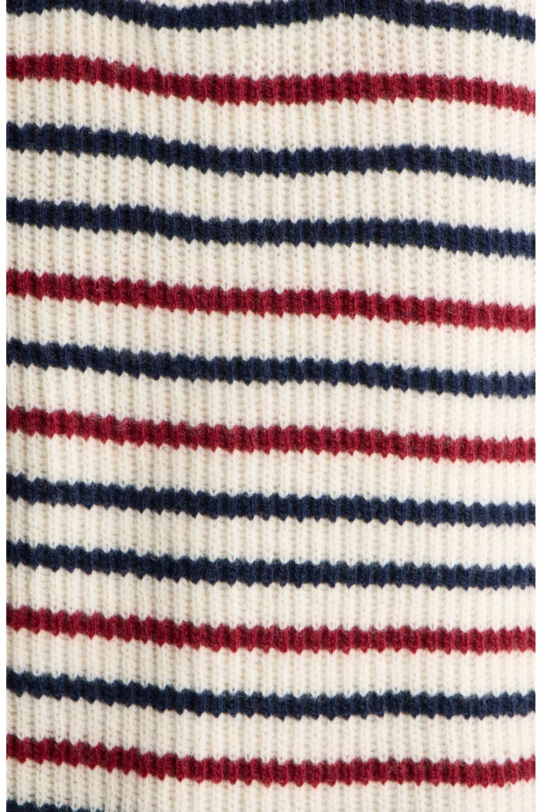 Georgie Stripe Wool Quarter Zip Sweater, Alternate, color, IVORY MULTI