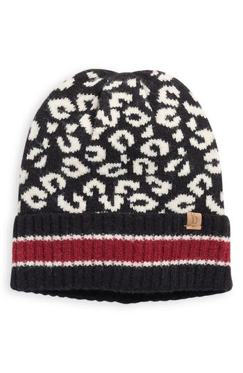Area Stars Leopard Knit Beanie In Black