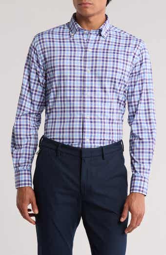 David Donahue Plaid Performance Sport Shirt