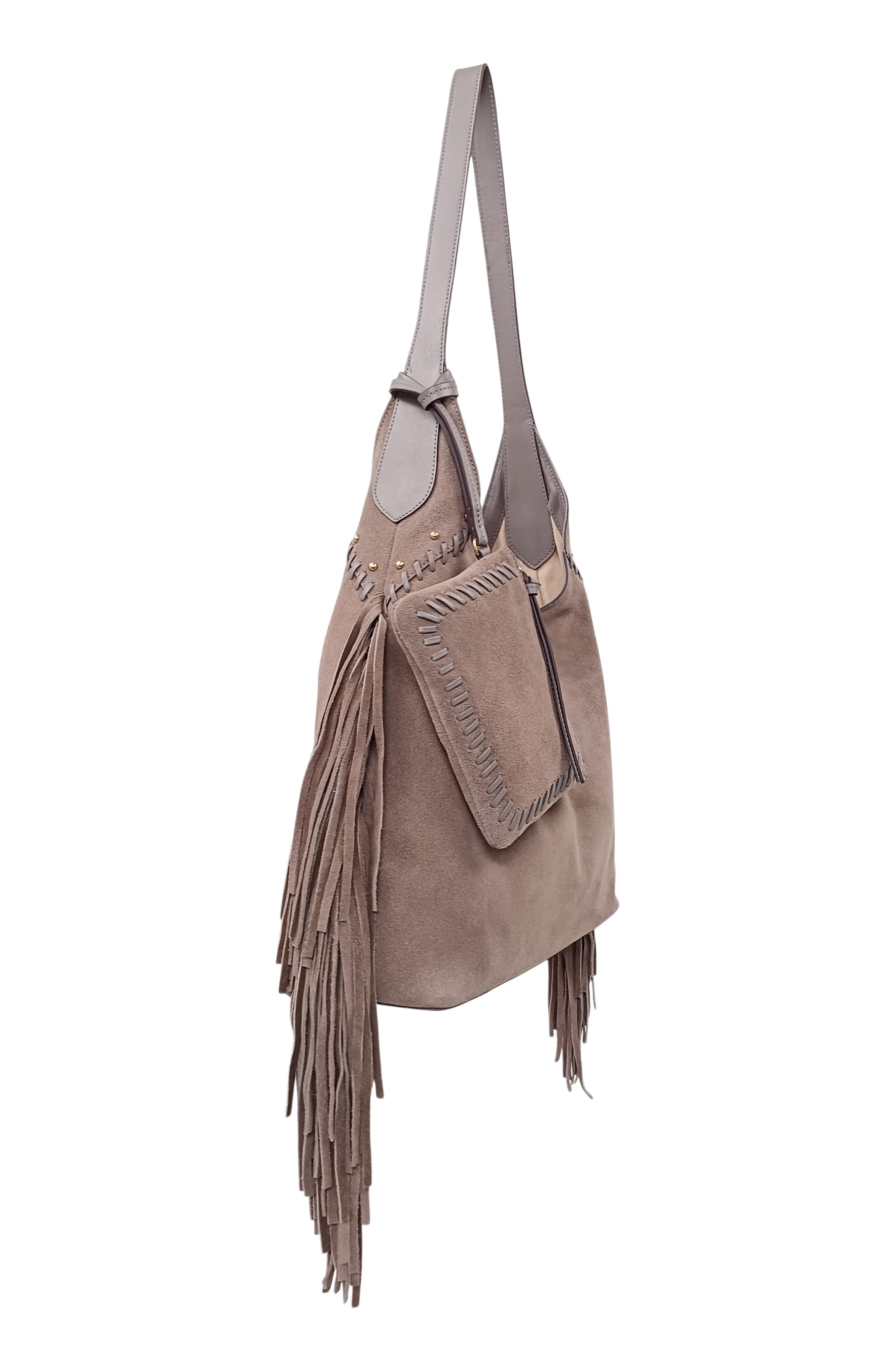 Ceres Leather Hobo, Alternate, color, FOG SUEDE
