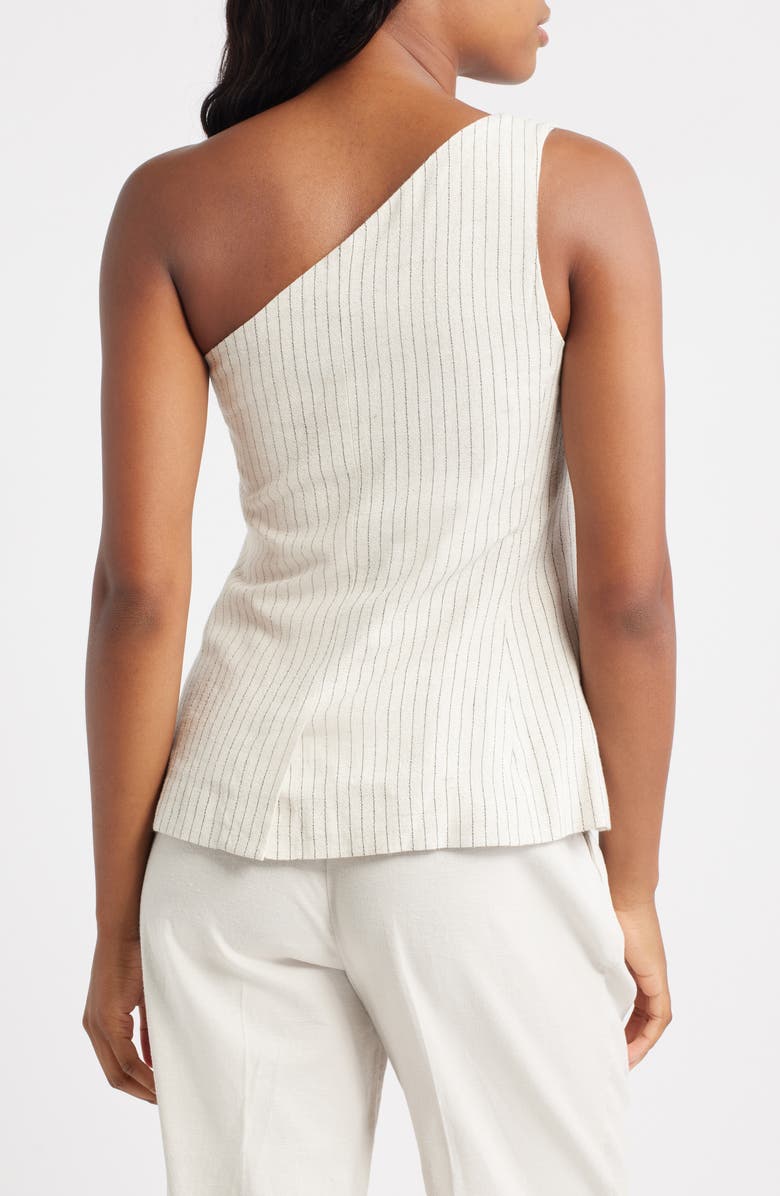 Topshop Stripe One-Shoulder Vest, Alternate, color, Cream