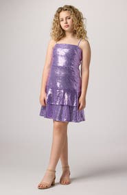 Un Deux Trois Sequin Bow Back Tiered Dress
