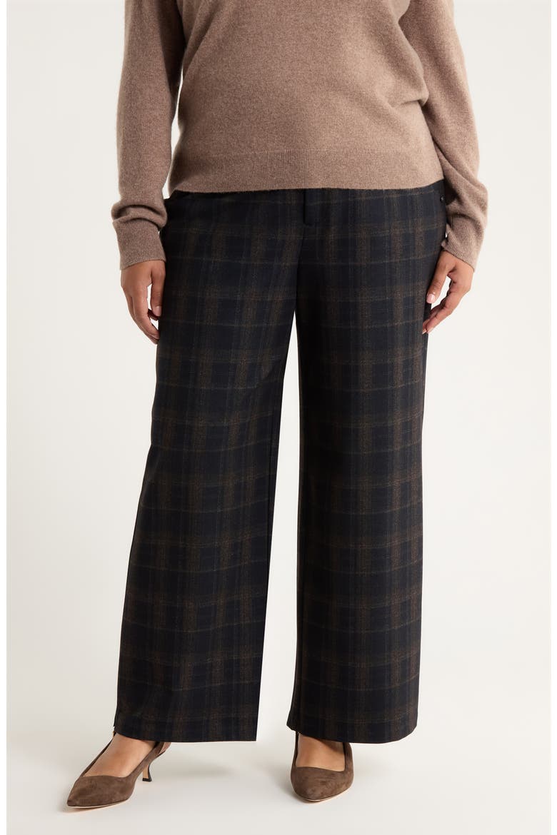 Skyrise Flat Front Wide Leg Pants, Main, color, ULTRA NAVY MULTI