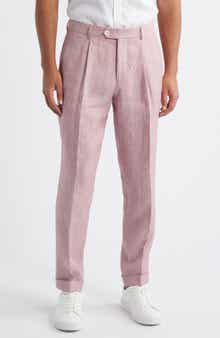 BOSS Peet Pleated Linen Dress Pants