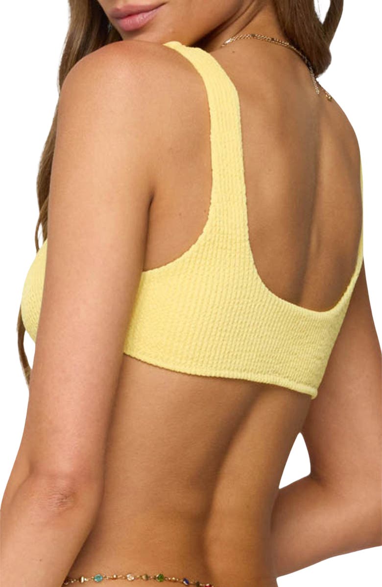 EDIKTED Oasis Scrunch Bikini Top, Alternate, color, Yellow