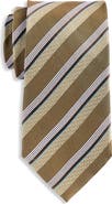 Oak Hill Premium by DXL Big & Tall Striped Silk Tie