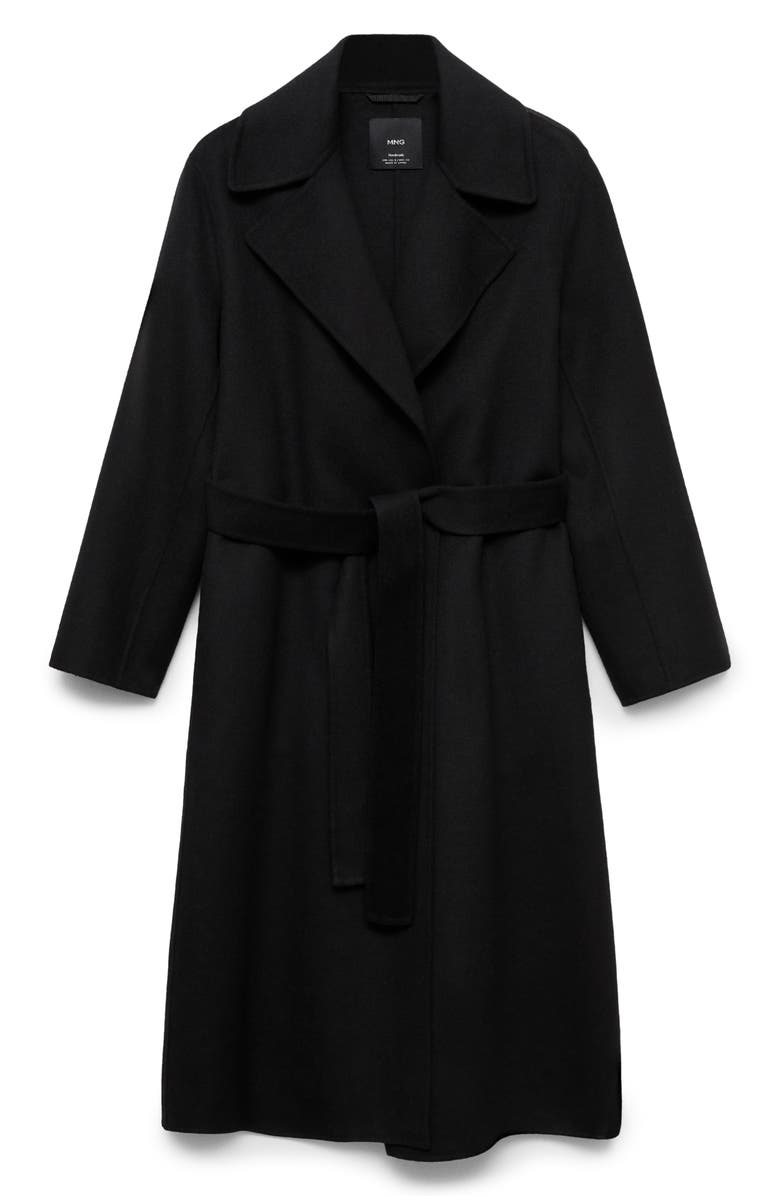 MANGO Tie Belt Wool Blend Coat, Alternate, color, 