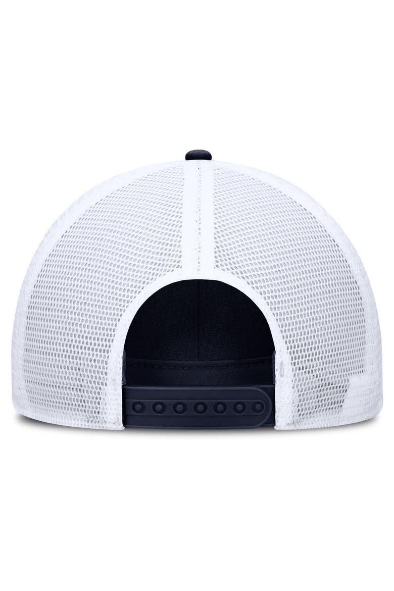 Men's Nike  Navy/White West Virginia Mountaineers 2025 On-Field Rise Engineered Trucker Adjustable Hat, Alternate, color, Navy