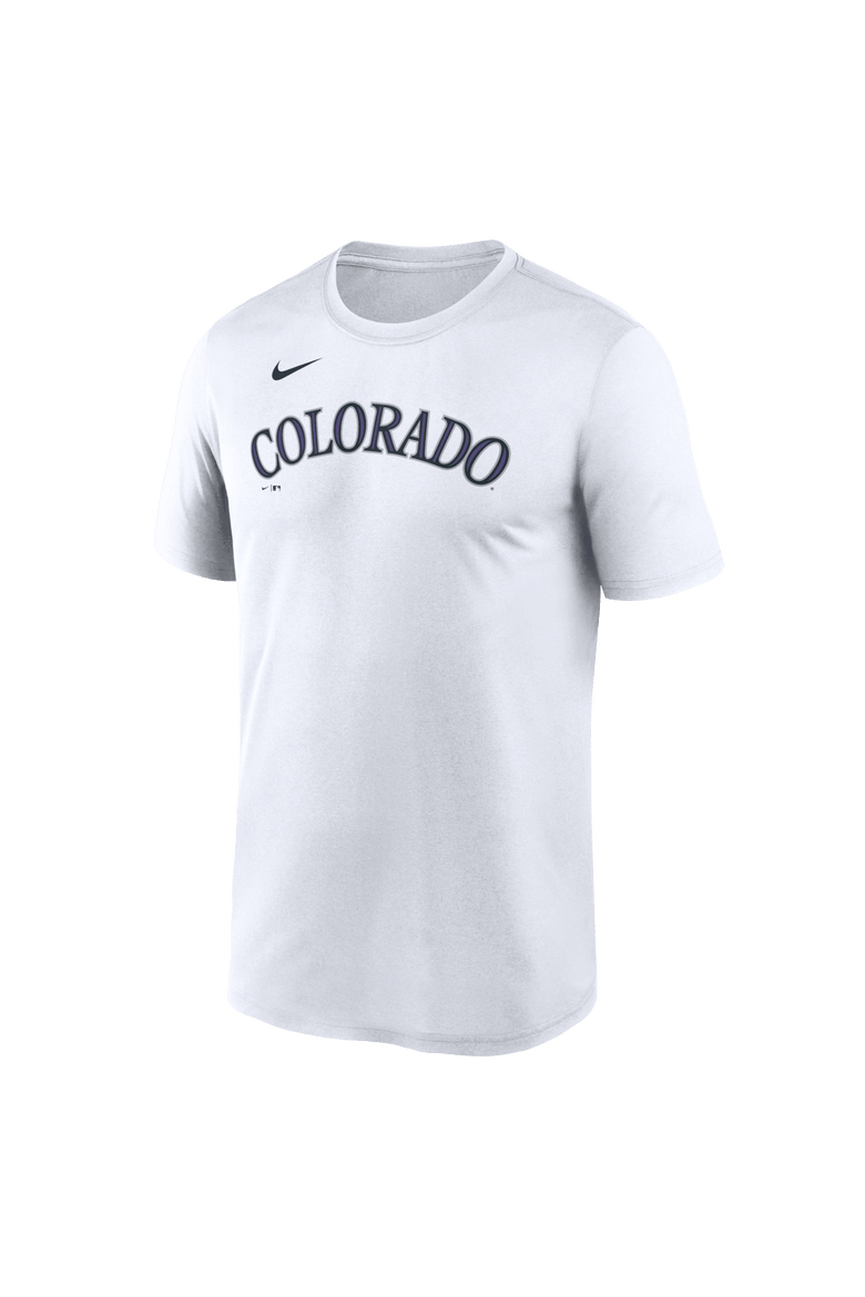 Men's Nike White Colorado Rockies New Legend Wordmark Dri-FIT T-Shirt, Alternate, color, White