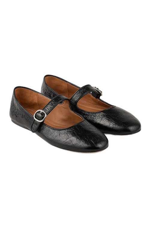 Sandro Leather Ballet Flats In Black
