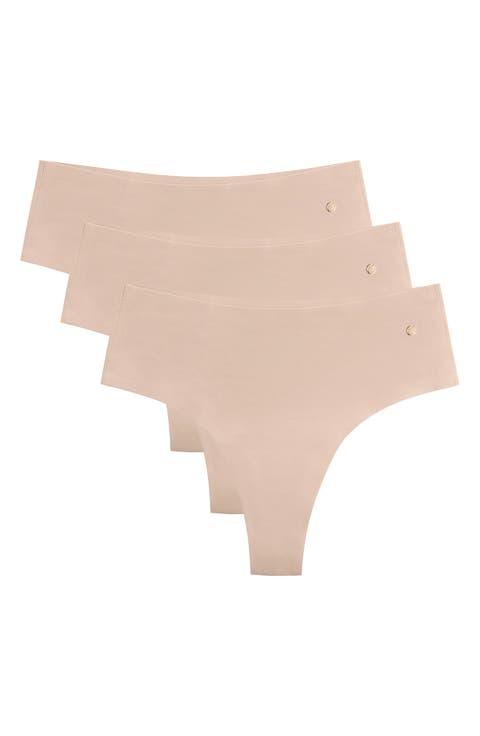 3-Pack High Waist Thongs