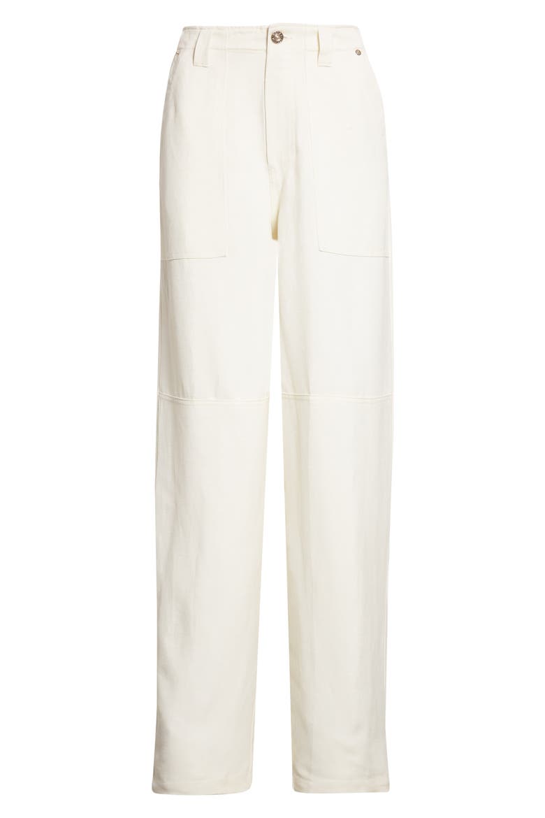 Hymn High Waist Linen Blend Wide Leg Pants, Alternate, color, IVORY