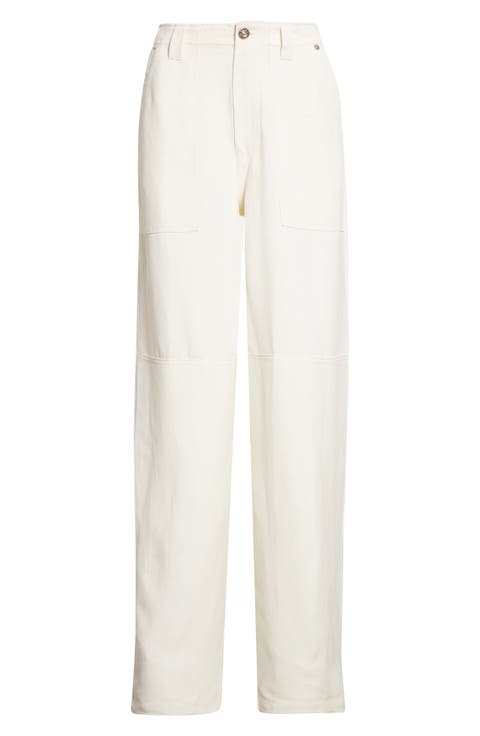 Hymn High Waist Linen Blend Wide Leg Pants