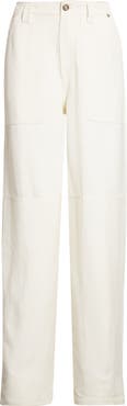 Wales Bonner Hymn High Waist Linen Blend Wide Leg Pants