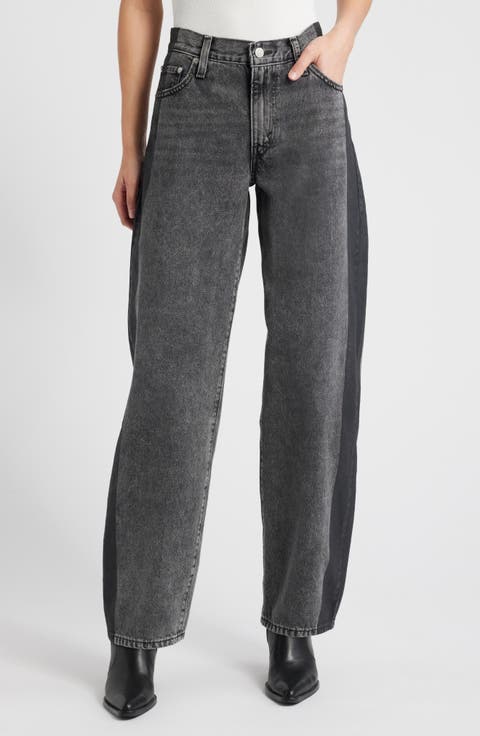 Stripe Baggy Dad Jeans (Satin Spats)