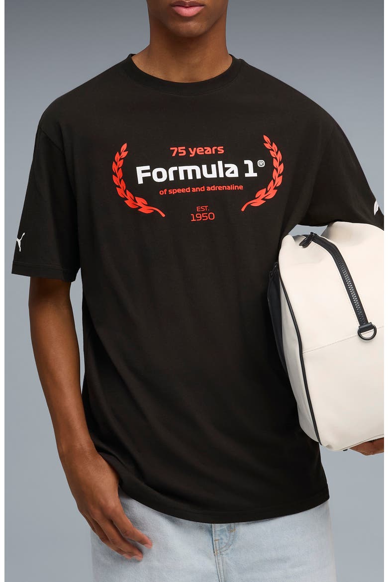 F1 Essentials Cotton Graphic T-Shirt, Main, color, PUMA BLACK