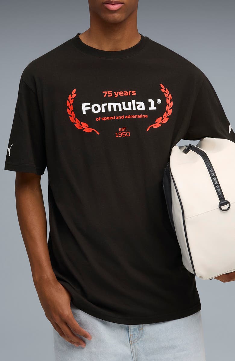 PUMA F1 Essentials Cotton Graphic T-Shirt, Main, color, Puma Black