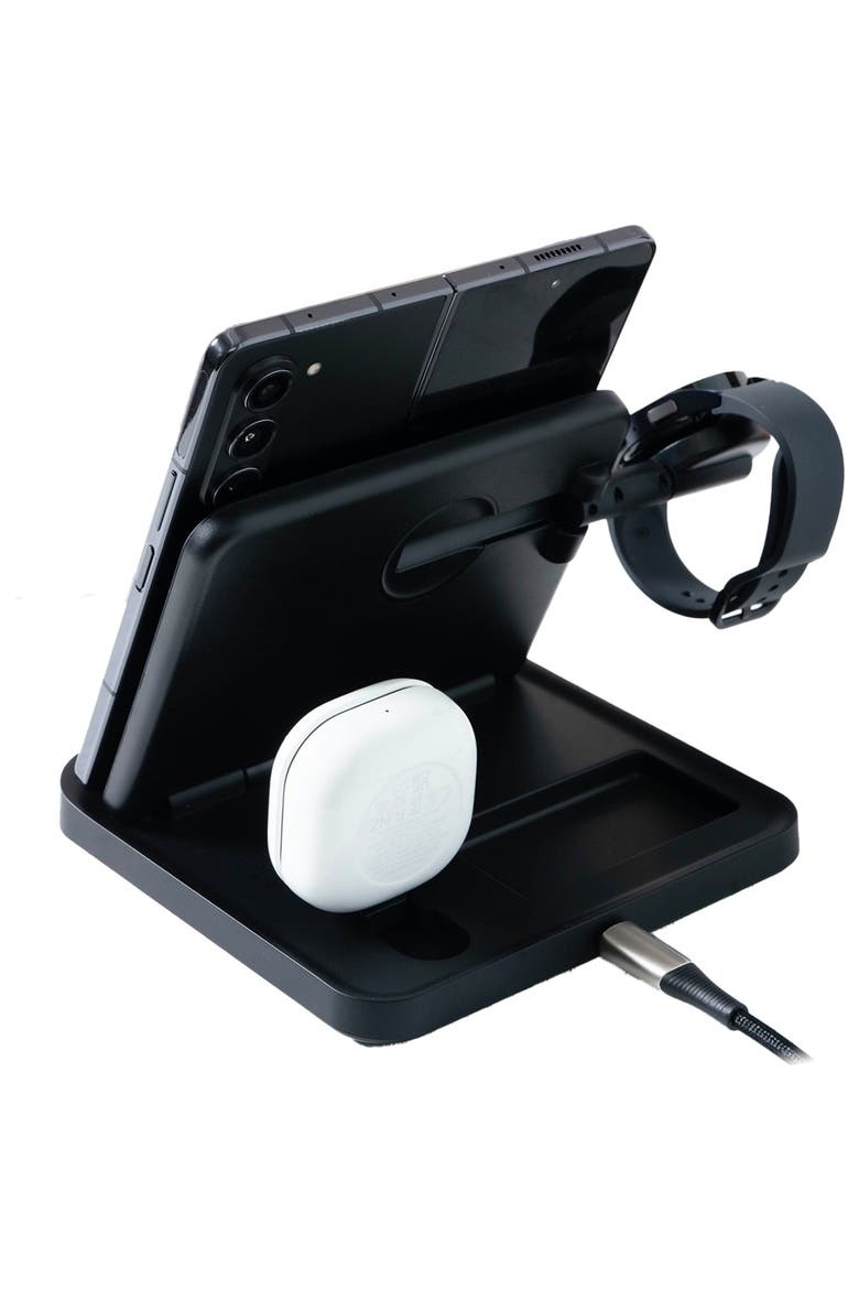 Trio Fold Station 3 in 1 Charger for Samsung Devices, Alternate, color, Gray