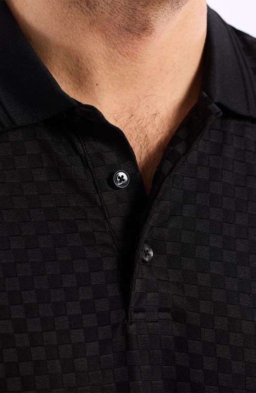 Shop Robert Graham Aaron Checkered Knit Polo In Black
