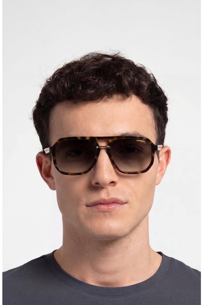 Victory 58mm Gradient Rectangular Sunglasses, Alternate, color, HAVANA/ BROWN SF