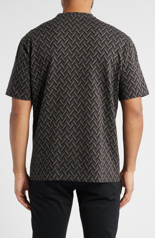 Emporio Armani Cotton Geometric Print T-shirt In Dark Grey
