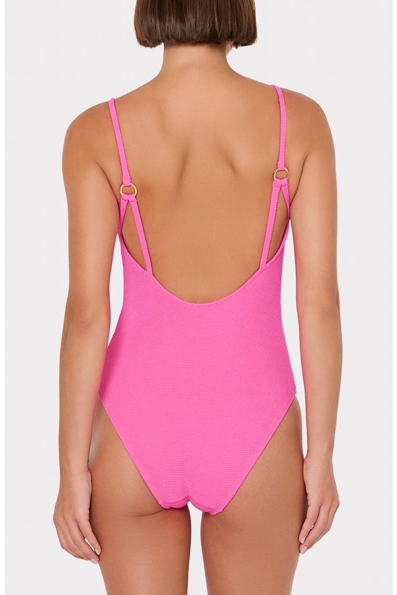 Grace Solid Textured One-Piece Swimsuit, Alternate, color, PINK